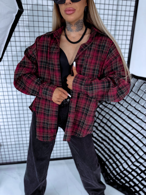 Rūtots krekls "CITY LIMITS H11813" - MELNS AR BORDO