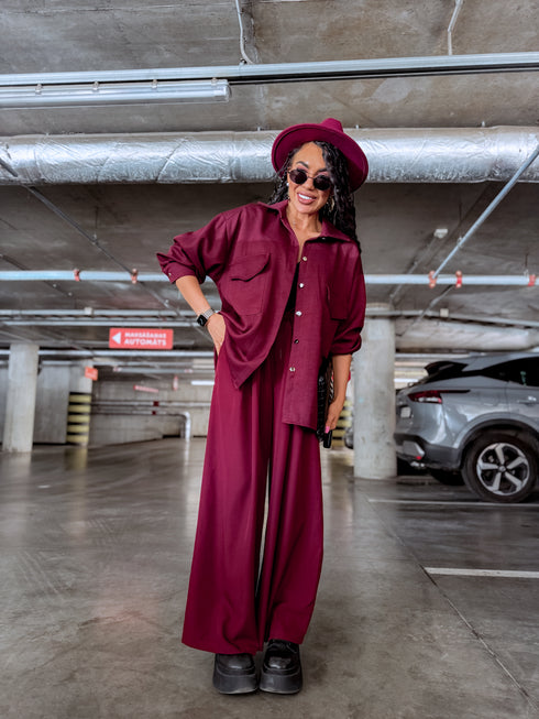 ELYNDI shirt "PLOMBIR V6012" - BORDEAUX