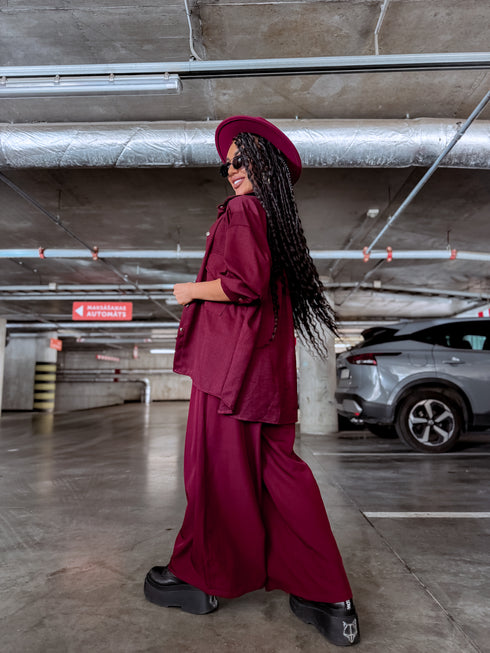 ELYNDI shirt "PLOMBIR V6012" - BORDEAUX