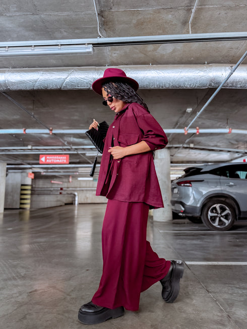 ELYNDI shirt "PLOMBIR V6012" - BORDEAUX