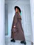 Thin autumn trench coat - chocolate brown