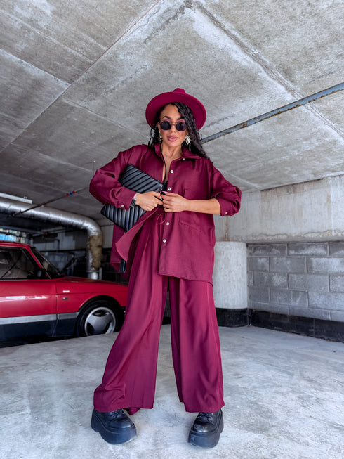 ELYNDI shirt "PLOMBIR V6012" - BORDEAUX