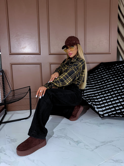 Rūtots krekls "CITY LIMITS H11813" - ZILS AR DZELTENU