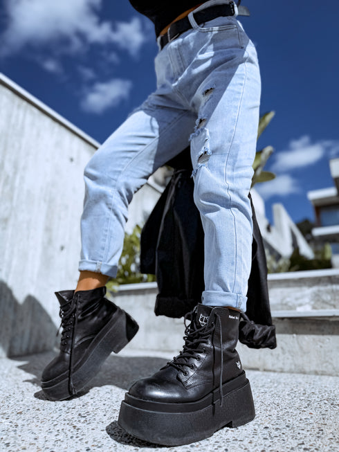 MOM FIT denim pants + belt "BALMY" LW-178