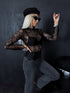 BLACK mesh top "NIANSE"