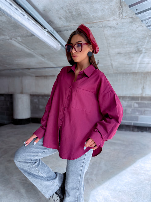 Shirt "COTTON" H8062 - BORDEAUX