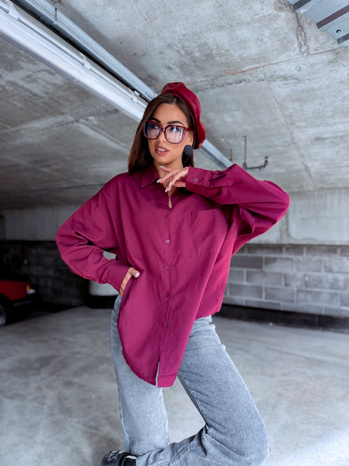 Shirt "COTTON" H8062 - BORDEAUX