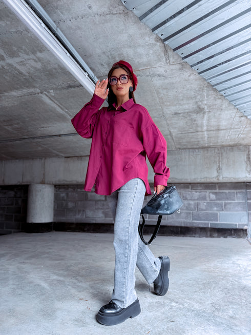 Shirt "COTTON" H8062 - BORDEAUX