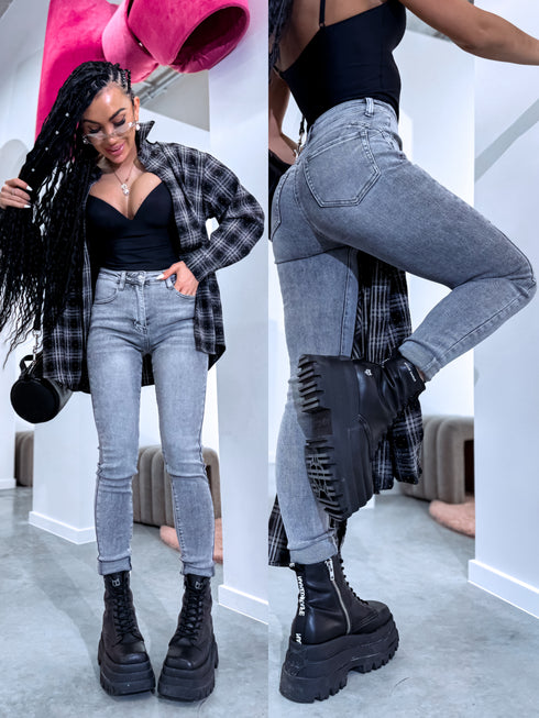 "STATES T5399-13" džinsa PUSH-UP bikses - GAIŠI PELĒKAS