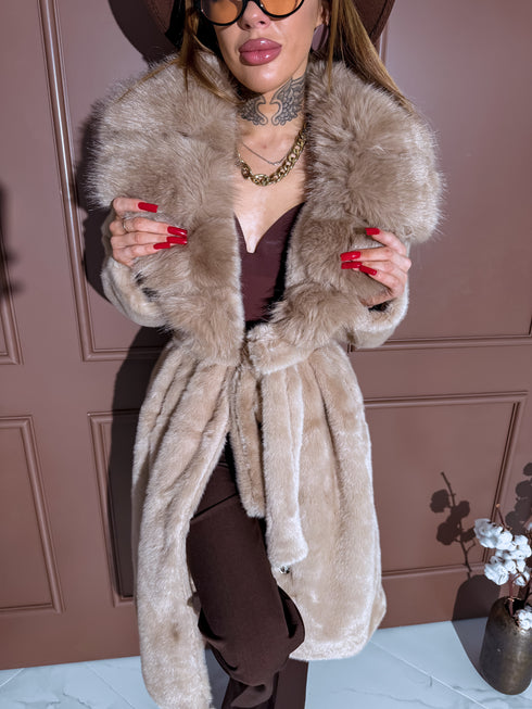 PŪKAINS mētelis "LUX MONT BLANC FL2270" - KAPUČĪNO