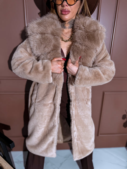 PŪKAINS mētelis "LUX MONT BLANC FL2270" - KAPUČĪNO