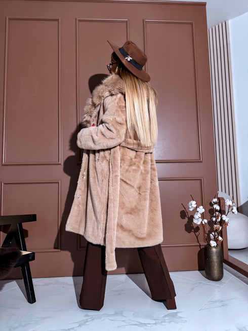 PŪKAINS mētelis "LUX MONT BLANC FL2270" - KAPUČĪNO