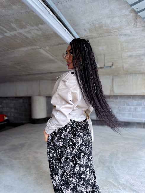 Куртка из искусственной кожи "MATCHA CV2139" - БЕЖЕВАЯ