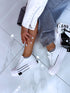 Sneakers with high sole "SEVEN 24033" - WHITE