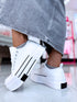 Sneakers with high sole "SEVEN 24033" - WHITE