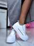 Sneakers with high sole "SEVEN 24033" - WHITE