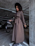 Thin autumn trench coat - chocolate brown
