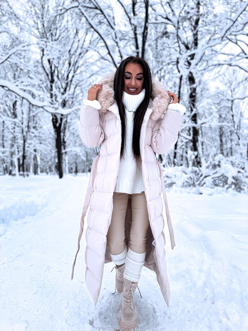 Ilga viršutinė striukė "CLIMATE ZONE" FC7529 - šviesiai smėlinė