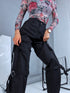 "CARGO VIBES" bikses K609 - MELNAS PRE-ORDER