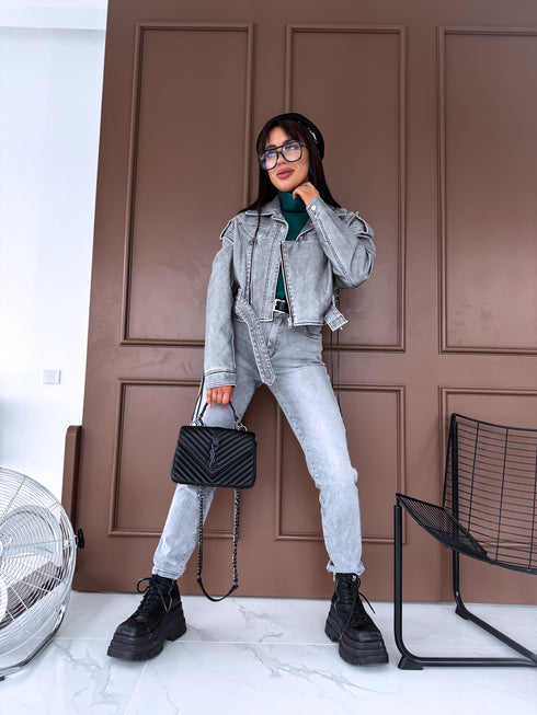 Faux leather JACKET/VEST "LOLLY" - GREY