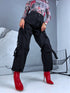 "CARGO VIBES" bikses K609 - MELNAS PRE-ORDER