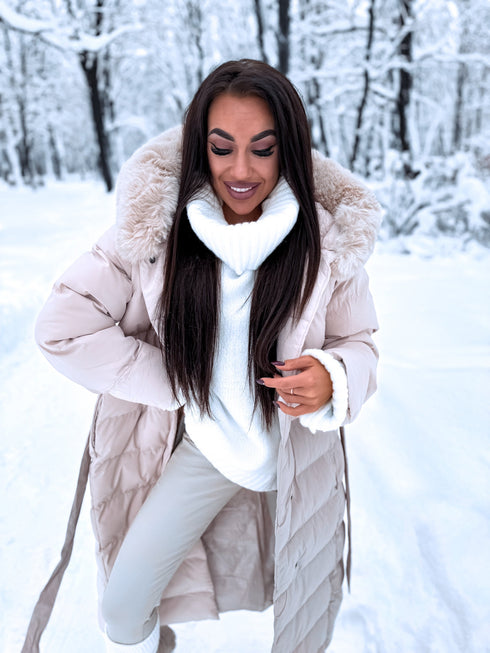 Ilga viršutinė striukė "CLIMATE ZONE" FC7529 - šviesiai smėlinė