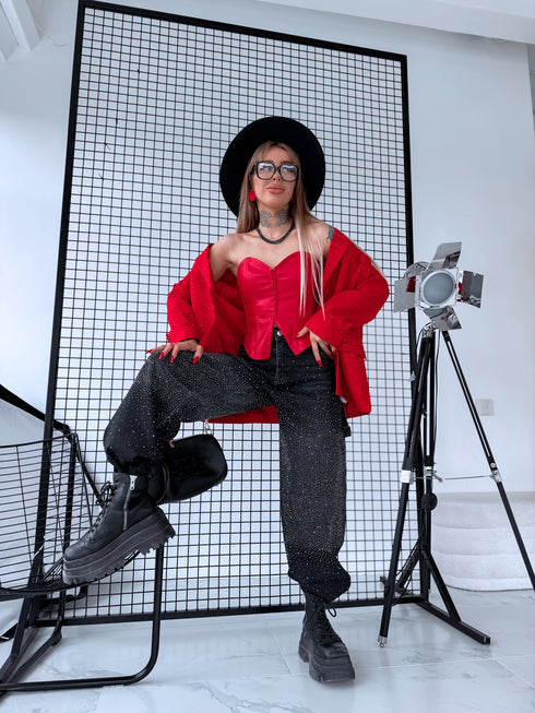 "SERAPHINE GLOW" 8705 džinsa bikses - TUMŠI PELĒKAS