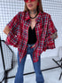 Блузка "DETECT" H12219 - КРАСНЫЙ С СИНИМ