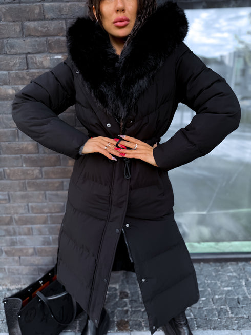 Long jacket "WINTER WEAR FC83" - BLACK