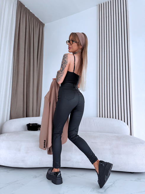 "GET IT" ādas imitācijas bikses C9255-1 - MELNAS