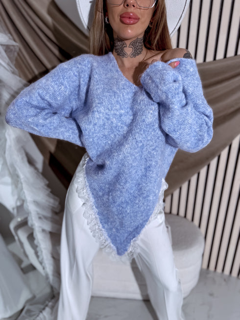 Asimetrisks džemperis "MAJESTY LOOK Z2206" - GAIŠI ZILS