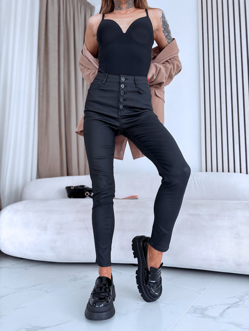 "GET IT" ādas imitācijas bikses C9255-1 - MELNAS