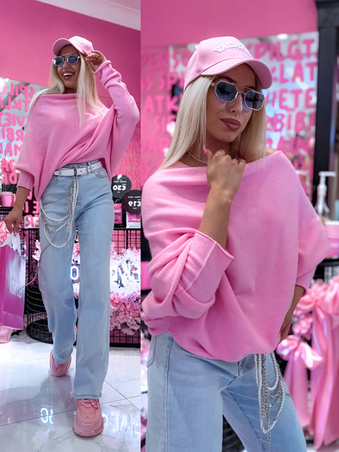 ELYNDI džemperis "SYMMETRY 37709" - ŠVELNIAI ROŽINĖS SPALVOS