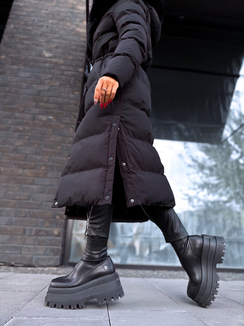 Long jacket "WINTER WEAR FC83" - BLACK