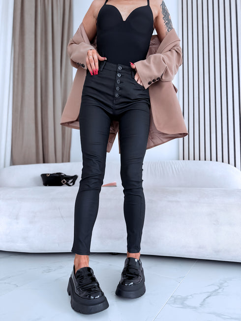 "GET IT" ādas imitācijas bikses C9255-1 - MELNAS