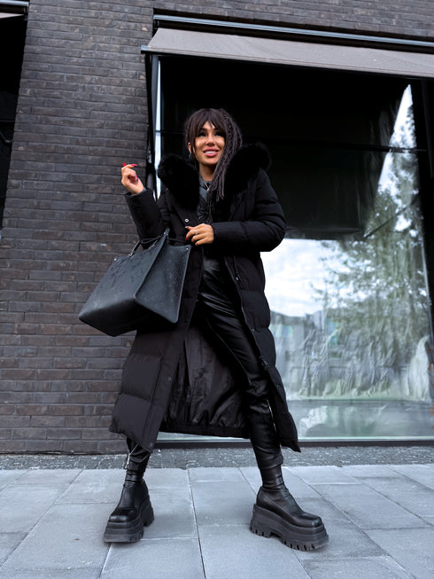 Long jacket "WINTER WEAR FC83" - BLACK