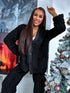 Soft home suit with button down jacket - BLACK