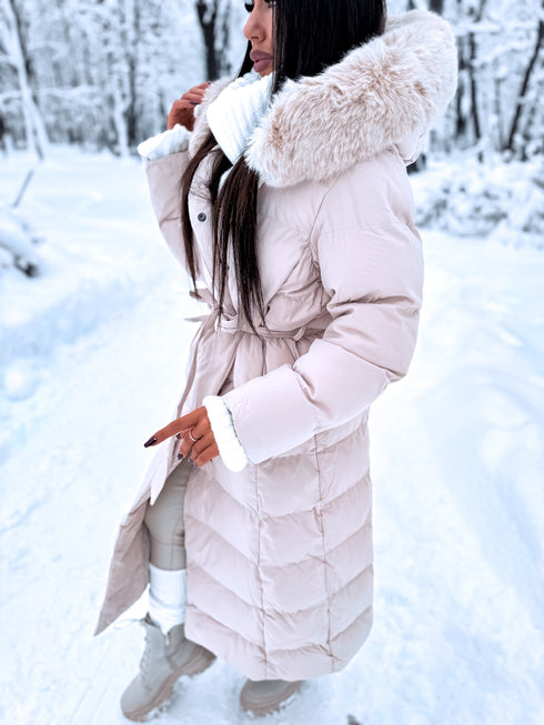 Ilga viršutinė striukė "CLIMATE ZONE" FC7529 - šviesiai smėlinė