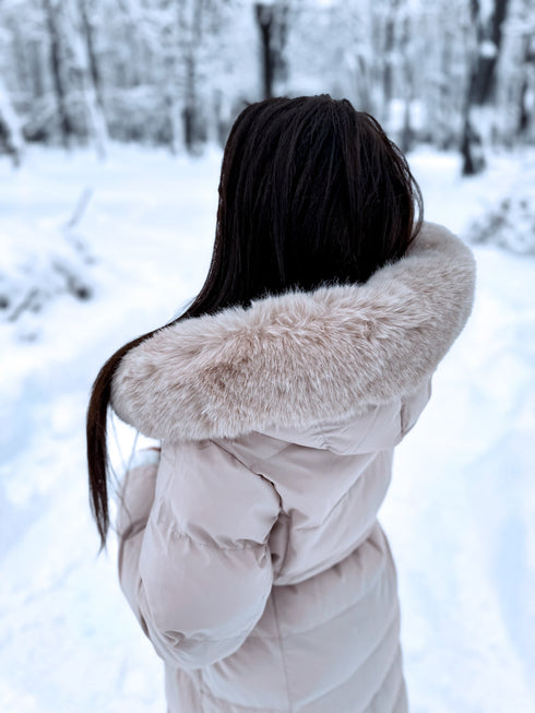 Ilga viršutinė striukė "CLIMATE ZONE" FC7529 - šviesiai smėlinė