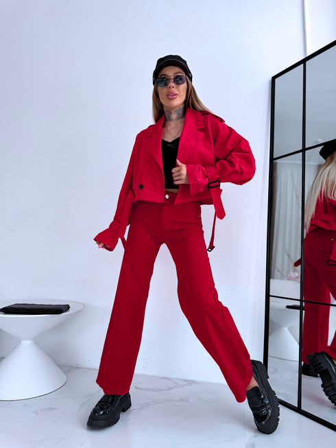 Trumpa viršutinė dalis "CASUAL EDIT" V2468 - RAUDONA