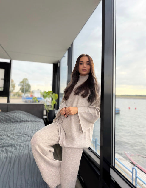 Knitted Set "AUTUMN E5389" - LIGHT BEIGE PRE-ORDER