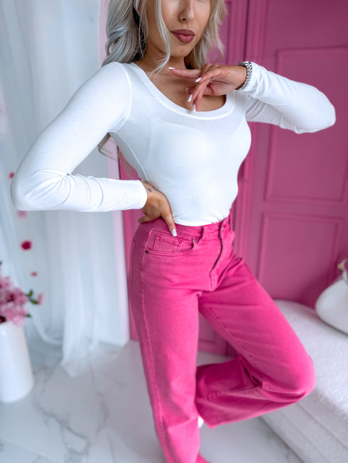 Long Sleeve Top "BENISSIMO 7734" - WHITE