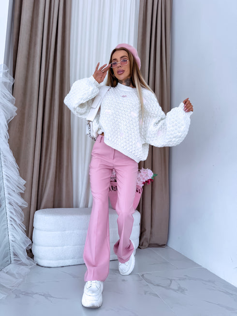 Knitted Sweater "CHOCOLATEY LOVE 245741" - Cream White