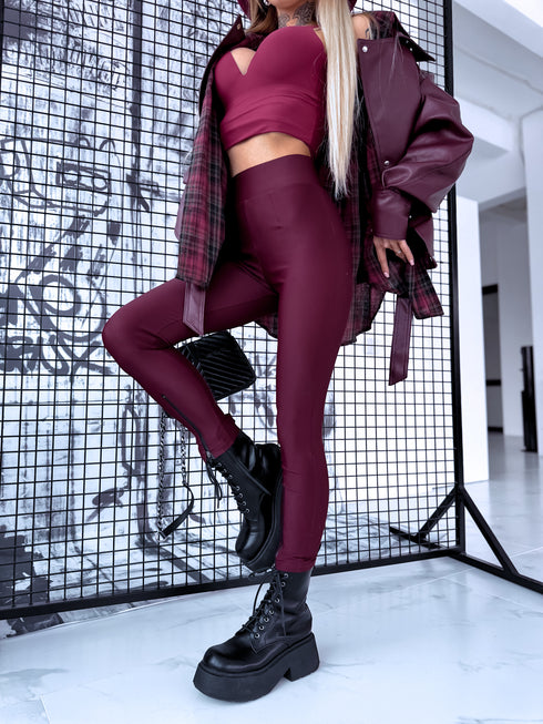 Legingi ar rāvējslēdzējiem "SAVE" 7934 - BORDO