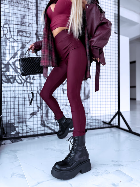 Legingi ar rāvējslēdzējiem "SAVE" 7934 - BORDO