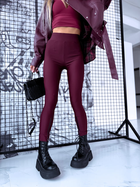 Legingi ar rāvējslēdzējiem "SAVE" 7934 - BORDO