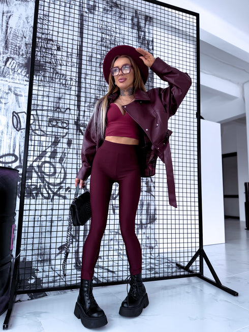 Legingi ar rāvējslēdzējiem "SAVE" 7934 - BORDO