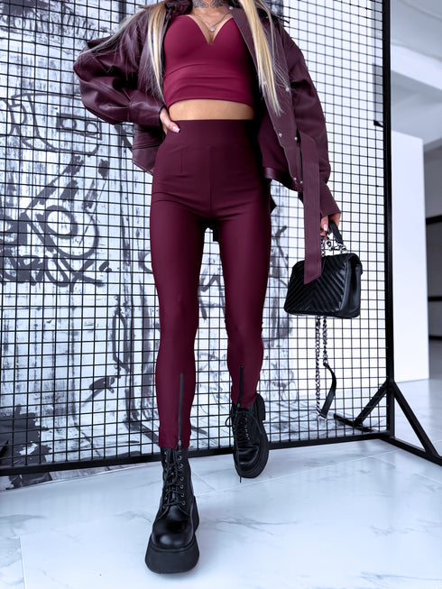 Legingi ar rāvējslēdzējiem "SAVE" 7934 - BORDO