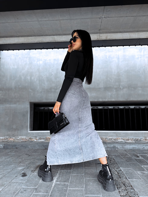 MELNS, elastīgais bodijs ar dekoltē "FUTŪRA" HS8935