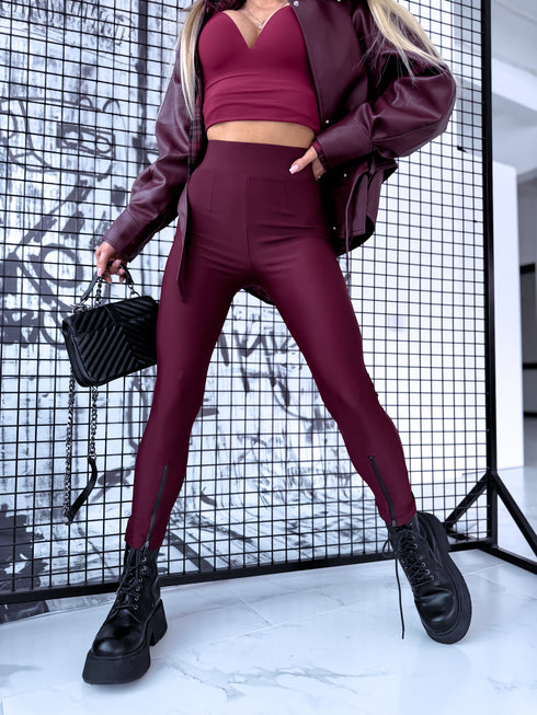 Legingi ar rāvējslēdzējiem "SAVE" 7934 - BORDO